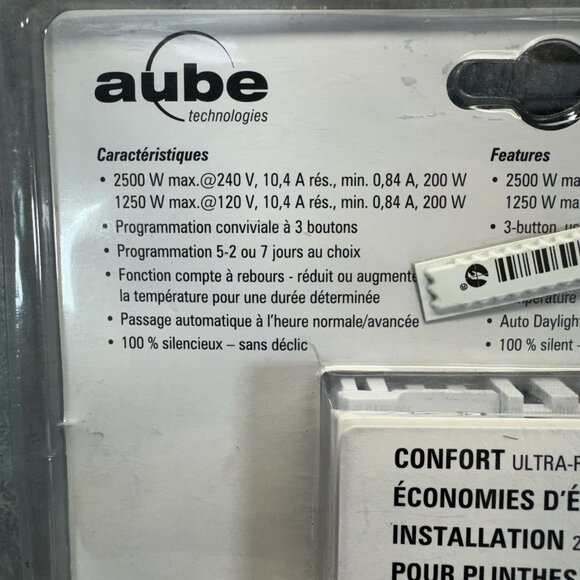 New Aube Honeywell TH303 5-2/7 Day Programmable Digital Baseboard Thermostat - Picture 5 of 6